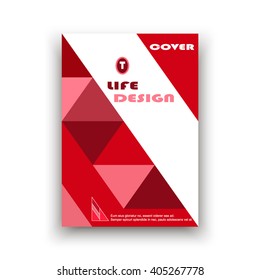Cover in pink white red colors, Brochure template layout, design, vector Illustration, abstract composition, geometric ornament, extraordinary design, bright
 
