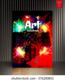 Cover with a polygonal texture and typography. The modern concept of the cover in trendy colors.