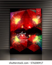 Cover with a polygonal texture and typography. The modern concept of the cover in trendy colors.