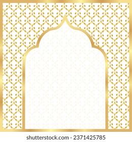 Cover postcard golden oriental vintage arch frame