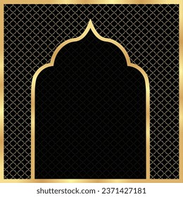 Cover postcard golden oriental vintage arch frame