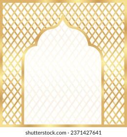 Cover postcard golden oriental vintage arch frame