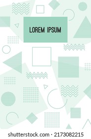 Cover, poster, banner A4 size. 80s memphis style. Editable vector simple design.