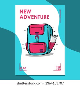 Cover and poster design template with a bag