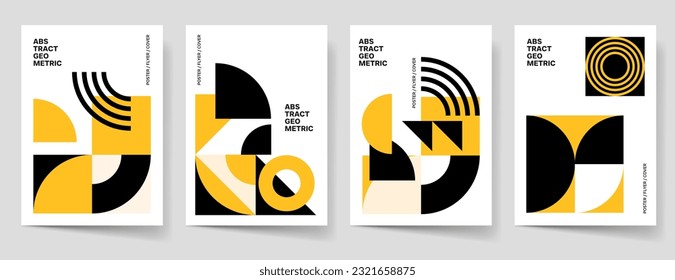 Cover Poster Design Template Collection. Abstract Shape Background for Magazine Brochure Flyer and Page Layout. Vector Illustration