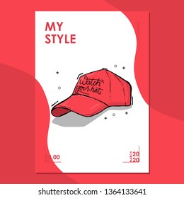 Cover and poster design template with a hat