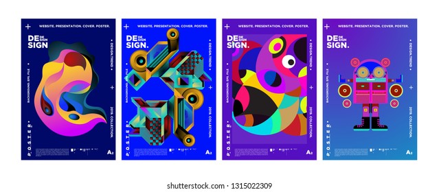 Cover and Poster Design Template for Magazine. Trendy Vector Typography and Colorful Illustration Collage for Cover and Page Layout Design Template in eps10.