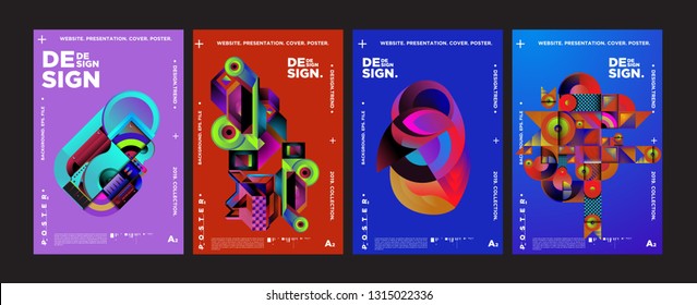 Cover and Poster Design Template for Magazine. Trendy Vector Typography and Colorful Illustration Collage for Cover and Page Layout Design Template in eps10.