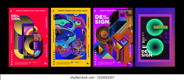Cover and Poster Design Template for Magazine. Trendy Vector Typography and Colorful Illustration Collage for Cover and Page Layout Design Template in eps10.
