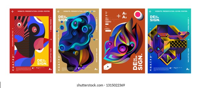 Cover and Poster Design Template for Magazine. Trendy Vector Typography and Colorful Illustration Collage for Cover and Page Layout Design Template in eps10.