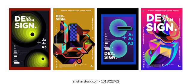 Cover and Poster Design Template for Magazine. Trendy Vector Typography and Colorful Illustration Collage for Cover and Page Layout Design Template in eps10.