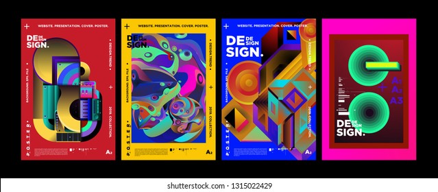 Cover and Poster Design Template for Magazine. Trendy Vector Typography and Colorful Illustration Collage for Cover and Page Layout Design Template in eps10.