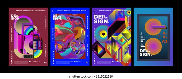 Cover and Poster Design Template for Magazine. Trendy Vector Typography and Colorful Illustration Collage for Cover and Page Layout Design Template in eps10.