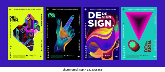 Cover and Poster Design Template for Magazine. Trendy Vector Typography and Colorful Illustration Collage for Cover and Page Layout Design Template in eps10.
