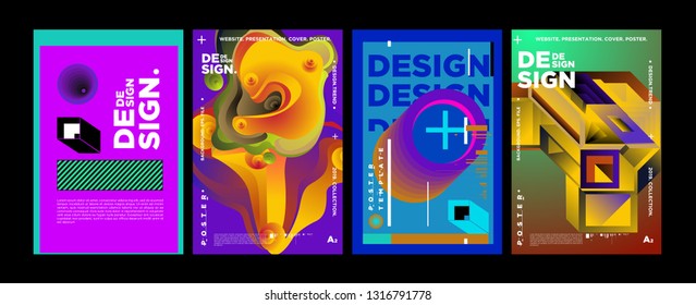 Cover and Poster Design Template for Magazine. Trendy Vector Typography and Colorful Illustration Collage for Cover and Page Layout Design Template in eps10.