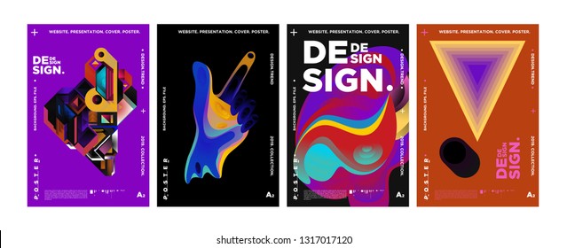 Cover and Poster Design Template for Magazine. Trendy Vector Typography and Colorful Illustration Collage for Cover and Page Layout Design Template in eps10.