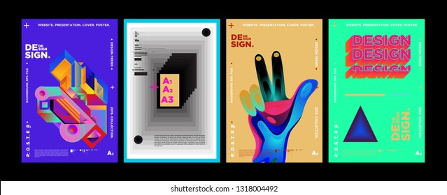 Cover and Poster Design Template for Magazine. Trendy Vector Typography and Colorful Illustration Collage for Cover and Page Layout Design Template in eps10.