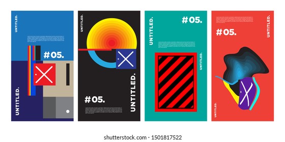 Cover and Poster Design Template for Magazine. Trendy Abstract Colorful Geometric and Curve Vector Illustration Collage with Typography for Cover, book, social media story, and Page Layout Design.
