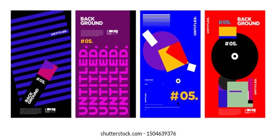 Cover and Poster Design Template for Magazine. Trendy Abstract Colorful Geometric and Curve Vector Illustration Collage with Typography for Cover, book, social media story, and Page Layout Design.