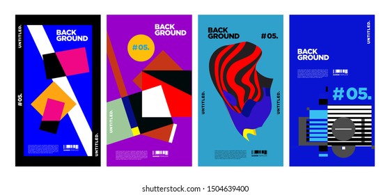 Cover and Poster Design Template for Magazine. Trendy Abstract Colorful Geometric and Curve Vector Illustration Collage with Typography for Cover, book, social media story, and Page Layout Design.