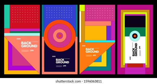 Cover and Poster Design Template for Magazine. Trendy Abstract Colorful Geometric and Curve Vector Illustration Collage with Typography for Cover, book, social media story, and Page Layout Design.
