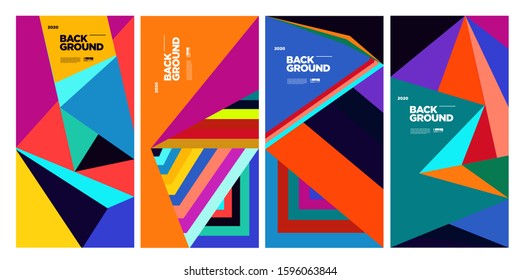Cover and Poster Design Template for Magazine. Trendy Abstract Colorful Geometric and Curve Vector Illustration Collage with Typography for Cover, book, social media story, and Page Layout Design.
