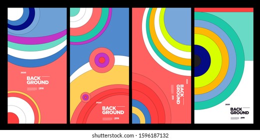 Cover and Poster Design Template for Magazine. Trendy Abstract Colorful Geometric and Curve Vector Illustration Collage with Typography for Cover, book, social media story, and Page Layout Design.
