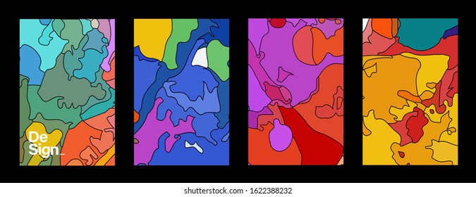 Cover and Poster Design Template for Magazine. Trendy Abstract Colorful Geometric and Curve Vector Illustration Collage with Typography for Cover, book, social media story, and Page Layout Design.