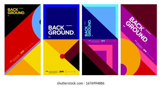 Cover and Poster Design Template for Magazine. Trendy Abstract Colorful Geometric and Curve Vector Illustration Collage with Typography for Cover, book, social media story, and Page Layout Design.

