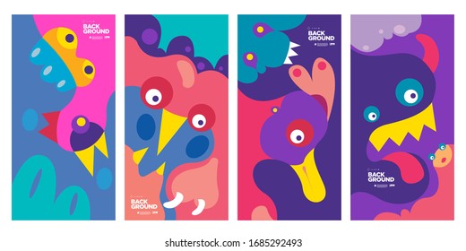 Cover and Poster Design Template for Magazine. Trendy Abstract Colorful Geometric and Curve Vector Illustration Collage with Typography for Cover, book, social media story, and Page Layout Design.
