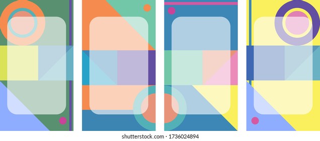 Cover and Poster Design Template magazine, Trendy Abstract Colorful Geometric and Curve Vector Illustration Collage with Typography for Cover, book, social media story, and Page Layout Design book