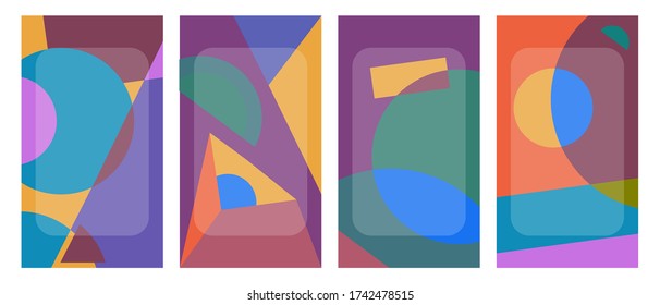 Cover and Poster Design Template for Magazine. Trendy Abstract Colorful Geometric and Curve Vector Illustration Collage with Typography for Cover, book, social media story, and Page Layout Design.