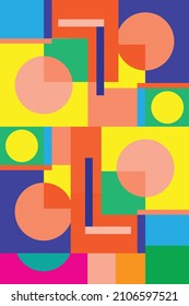 Cover and Poster Design Template for Magazine. Trendy Abstract Colorful Geometric and Curve Vector Illustration Collage with Typography for Cover, book, social media story, and Page Layout Design.