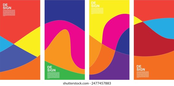 Cover and Poster Design Template for Magazine. Trendy Abstract Color Polygon Vector Illustration Collage with Typography for Cover, book, social media story, and Page Layout Design.