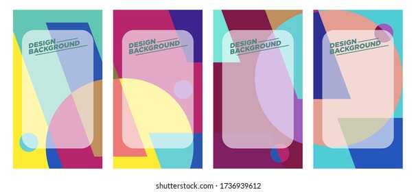 Cover and Poster Design Template POSM, Trendy Abstract Colorful Geometric and Curve Vector Illustration Collage with Typography for Cover, book, social media story, and Page Layout Design book
