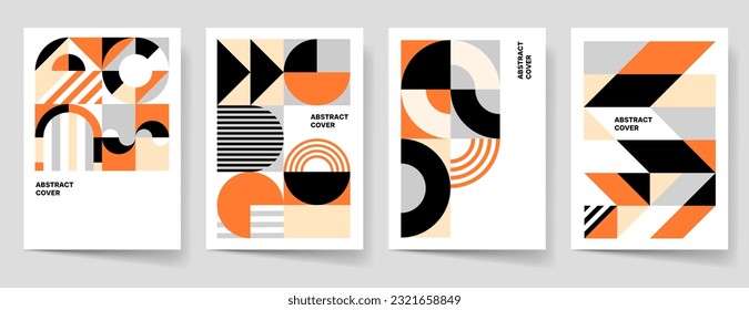 Cover and Poster Design Template Set. Abstract Shape Background for Magazine Brochure Flyer and Busines Page Layout. Vector Illustration