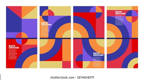 Cover and Poster Design Template. Trendy Abstract Colorful Geometric for Cover, book, social media story, and Page Layout Design