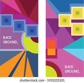 Cover and Poster Design Template. Trendy Abstract Colorful Geometric and Curve Vector Illustration Collage with Typography for Cover, book, social media story, and Page Layout Design