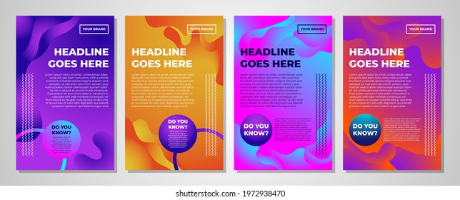 Cover and Poster Design Template. Trendy Abstract Colorful Curve Vector Illustration Collage with Typography for Cover, book, social media story, and Page Layout Design.
