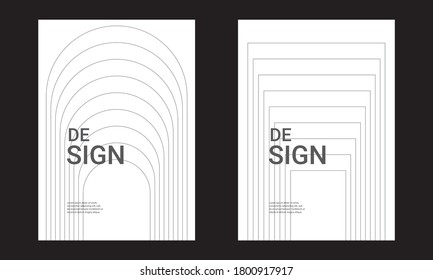 Cover and Poster Design Templates. Elegant abstract geometric design in white. Vector Illustration for Covers, books, social media stories and Page Layouts
