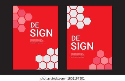 Plantillas de diseño de carátulas y afiches. Elegante diseño geométrico abstracto en rojo. Ilustración vectorial para cobertura, libros, historias en medios sociales y diseños de páginas