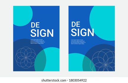 Cover and Poster Design Templates. Elegant abstract design in blue color. Vector Illustration for Covers, books, social media stories and Page Layouts