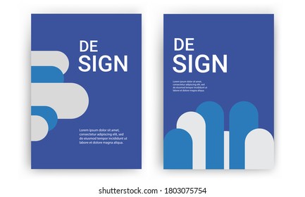 Cover and Poster Design Templates. Elegant abstract geometric design with dominant blue color. Vector Illustration for Covers, books, social media stories and Page Layouts