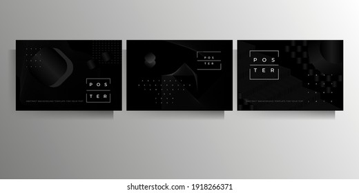 Cover for poster, flyer, banner, brochure a set of templates. Geometric strict vector design in black colors.