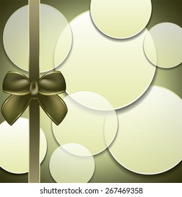 Cover of the present box green background. Vector illustration.