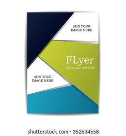 Cover for presentations. Vector illustration in green and blue colors.