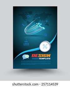 Cover printing template. Vector illustration. Can use for network and finer optic concept.brochure, poster, leaflet