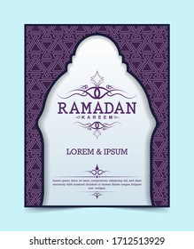 Cover ramadan kareem background. eid mubarak celebration. illustration.