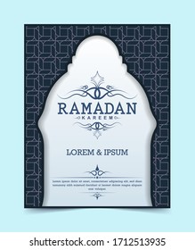 Cover ramadan kareem background. eid mubarak celebration. illustration.