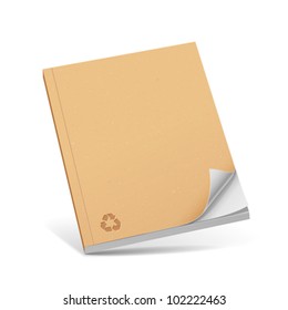 Cover recycle brown book with blank. vector illustration